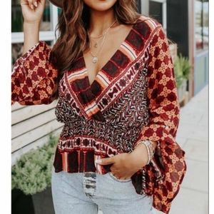 Free People Rosalie Wrap Top